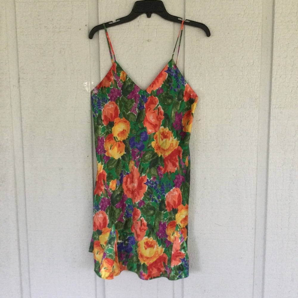 Victoria Secret Vintage Gold Tag Floral Slip Dress
